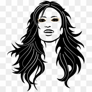 Long Hair Woman Beauty Parlour Clip Art - Beauty Woman Line Art - Png Download