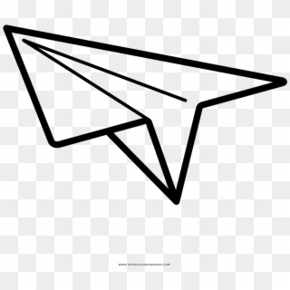 Paper Airplane Coloring Page - Line Art Clipart