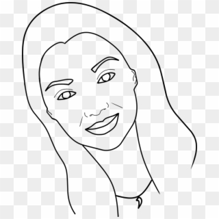 Woman Face Beauty Clipart Vector Sticker Outline - Clip Art Wanita - Png Download