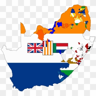 Flag Map Of South Africa 1928-1994 - Old South African Map Clipart