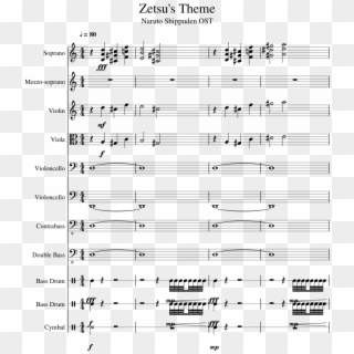 Zetsu's Theme Sheet Music 1 Of 14 Pages - Sheet Music Clipart