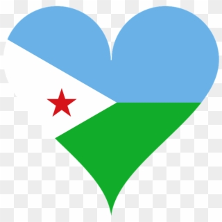 Heart Love Flag Djibouti Star Africa East Africa - Djibouti Flag Love Clipart