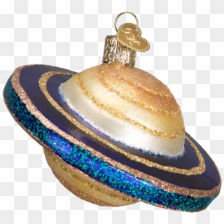 Saturn Planet Old World Glass Ornament - Brass Clipart