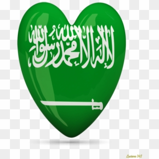 Saudi Arabia's Flag In A Big Heart - Saudi Arabia Flag Clipart