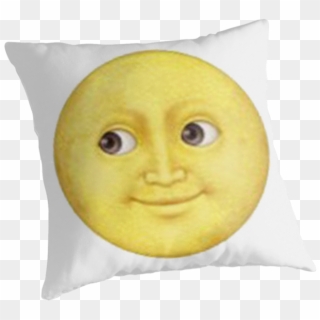 "yellow Moon Face Emoji" Throw Pillows By Dennisnewsome - Cushion Clipart