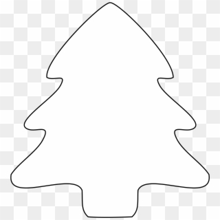 Black And White Tree Clipart - White Christmas Tree Shape - Png Download