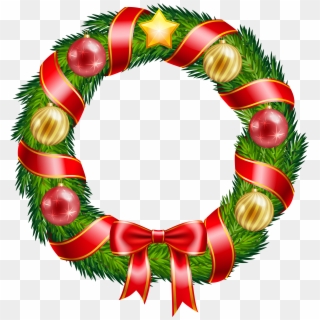 Christmas Tree Clipart Wreath - Christmas Wreath Images Clip Art - Png Download