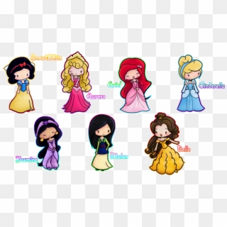 Disney Princesses Clipart 3 Princess - Cute Drawings Of Disney Princesses Chibi - Png Download
