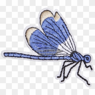 Custom Blue Dragonfly Embroidery Patch Clipart