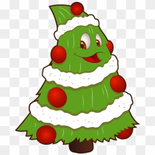 Transparent Funny Small Christmas Tree Png Clipart - Cartoon Happy Christmas Tree