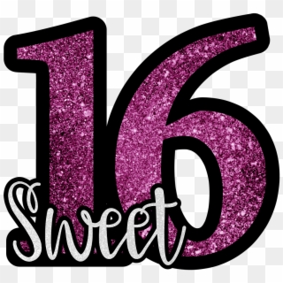 Sweet 16,sweet Sixteen,16 Birthday,pink Glitter,white - Sweet 16 Sticker Clipart