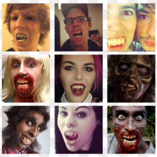 Transition Dentures, Monster Teeth, Vampfangs, Vampire - Collage Clipart