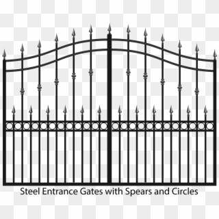 Steel Estate Gates With Spears - Brama Wjazdowa Dwuskrzydłowa 4m Clipart