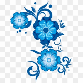 Flower Blue Pattern - Blue Flowers Vector Png Clipart