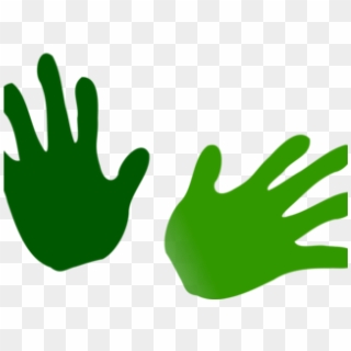 Handprint Clipart Cute Hand - Silueta De Manos Verde Png Transparent Png