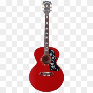 Red Acoustic - Red Color Guitar Png Clipart