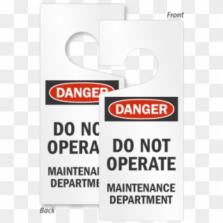 Caution Maintenance Department Lockout Door Hanger - Poster Clipart