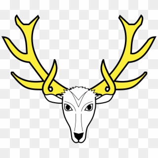 Drawn Antler Heraldic - Coat Of Arms Deer Head Clipart