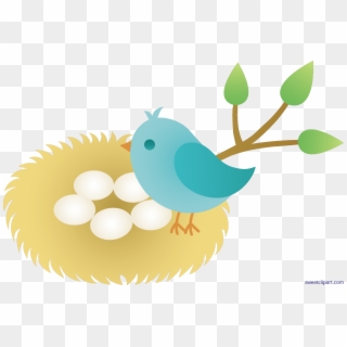 Unconditional Bird Nest Cartoon With Eggs Clip Art - Animated Bird In Nest - Png Download