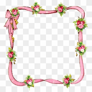 The Pretty Pink Ribbon Digital Designs Beautifully - Flower Border Designs For School Projects Clipart
