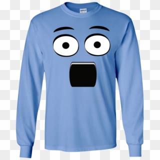 Emoji T-shirt With A Surprised Face And Open Mouth - Shirt Clipart