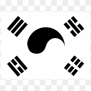 Flag Of Republic Of Korea Logo Black And White - Illustration Clipart