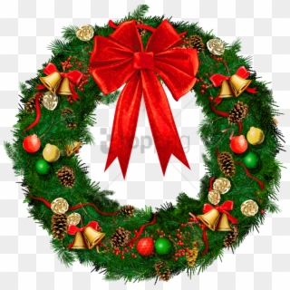 Free Png Decoration On Christmas In School Png Image - Christmas Wreath Transparent Clipart