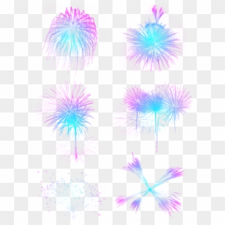 Festive Blue Violet Gradient Fireworks Elements Png Clipart