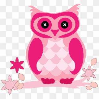 Bird Floral Flowers Flying Owl Png Image - Pink Owl Clipart