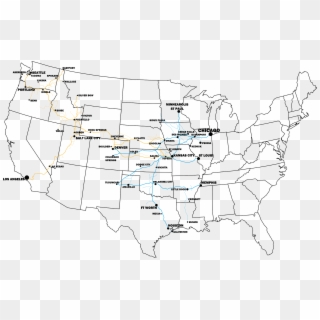 Map Showing The Combined Union Pacific And Rock Island - Map Clipart