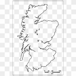 Outline Map Of Scotland Showing The Locations Of The - Fortriu Kingdom Clipart