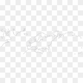 White Line Art Sketch - Europe Map Simple Lines Clipart