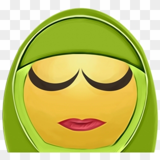Emoticon Clipart Hijab Muslim Woman Smiley Scarf - Emoticon Muslim - Png Download