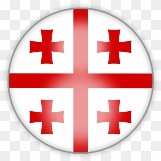 Georgian Flag Circle - Georgian Flag Png Clipart