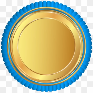 Gold Blue Seal Badge Png Clip Art Image - Gold Badge Vector Png Transparent Png