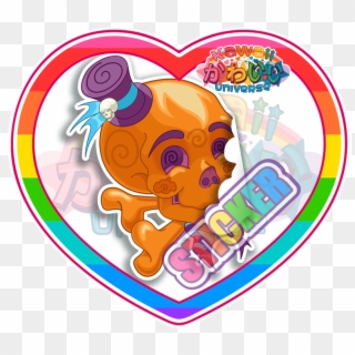 Cute Orange Skull Sticker Clipart