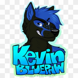 Kevin Blue Paw Badge - Cartoon Clipart