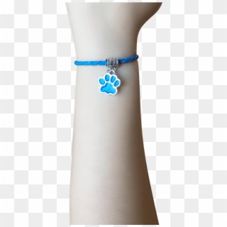 Paw Leather Bracelet In Blue - Silver Clipart