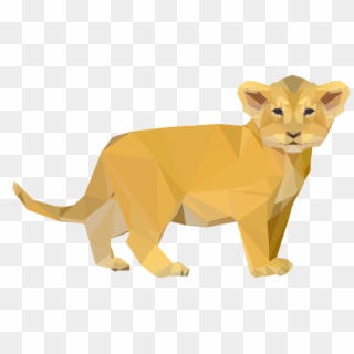 Lion Small Lion Cub Geometric Png Image - Animals Low Poly Png Clipart