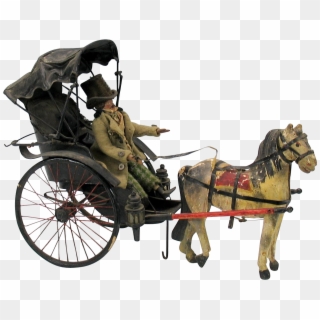 Early Man Doll In Beaver Top Hat Riding In Horse Drawn - Horse And Buggy Transparent Clipart