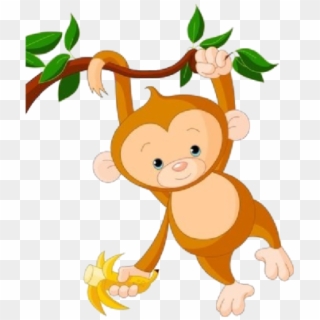 Hanging Monkey Clipart - Baby Monkey Clip Art - Png Download
