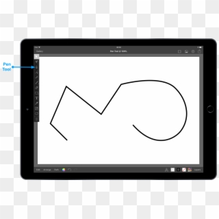 Then With The Pen Tool Selected Tap One End Of The - Tablet Computer Clipart