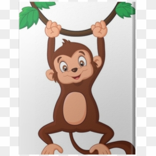 Cartoon Monkey Hanging From Tree - Cartoon Hanging Monkey Clipart