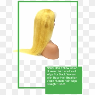 Nobel Hair Yellow Color Human Hair Lace Front Wigs - Lace Wig Clipart