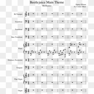 Beetlejuice Main Theme Sheet Music Composed By Danny - Le Seigneur Des Anneaux Partition Flûte Clipart