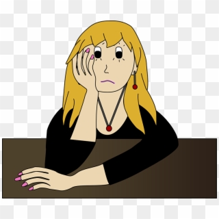 Worried, Bored, Sad, Girl, Woman, Stress, Depression - Catecholamines Clipart