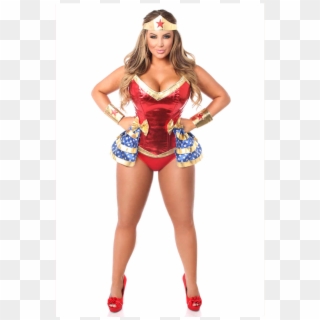 Super Woman Top Drawer Premium 4 Pc Superhero Corset - Superhero Wonder Woman Costume Corset Clipart