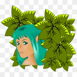 Woman, Girl, Turquoise, Leaves, Nature, Adam And Eve - Tombol Vektor Alam Png Clipart