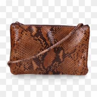 Cross Body Envelope Bag Printed Leather Brown - Fred De La Bretoniere Snake Clipart