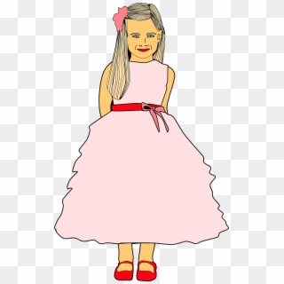 This Free Icons Png Design Of Cute Dressed Up Girl - Girl In Dress Clipart Transparent Png